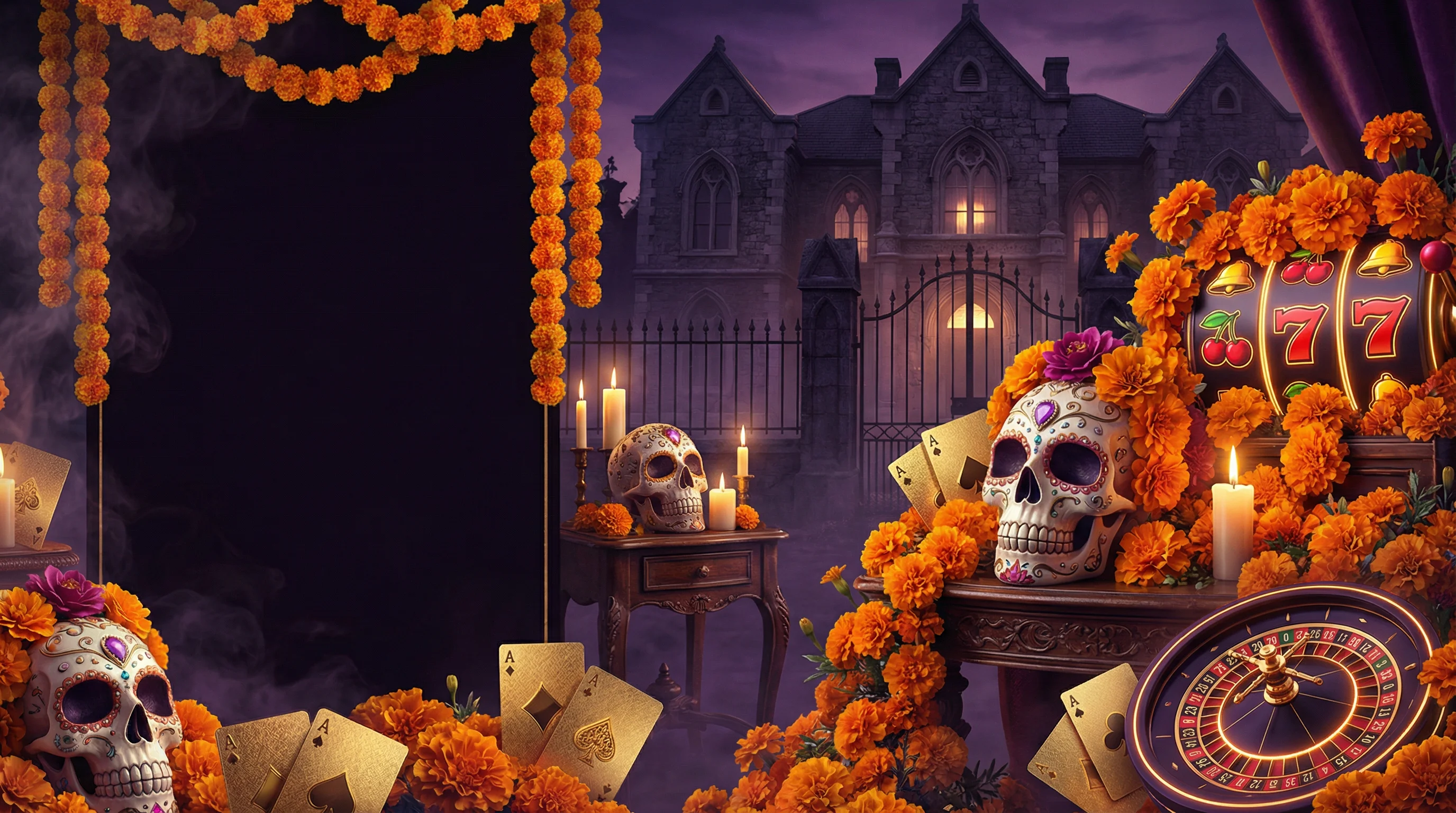 Powbet casino bienvenida con temática del Día de los Muertos mexicano